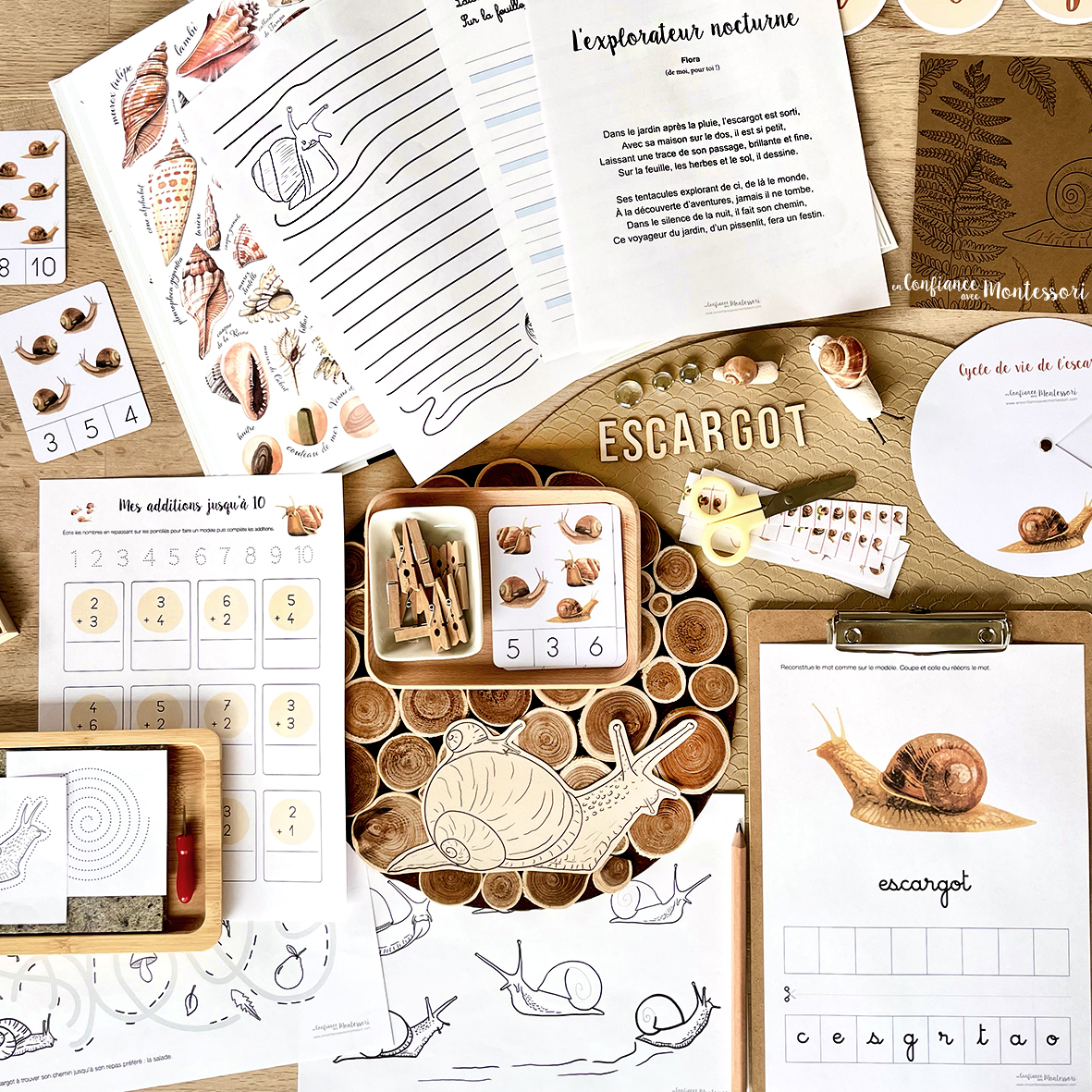 Cahier d’activités sur le thème de l’Escargot (inclus dans le Pack Escargot) – PDF à télécharger