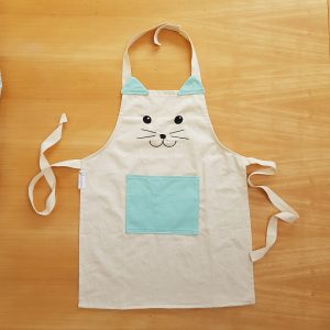 Tablier de cuisine enfant chat brodé