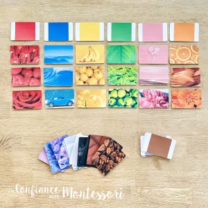 Tablettes des boîtes de couleurs 1 et 2 Montessori + jeu (inclus dans le Pack des petits) – PDF à télécharger