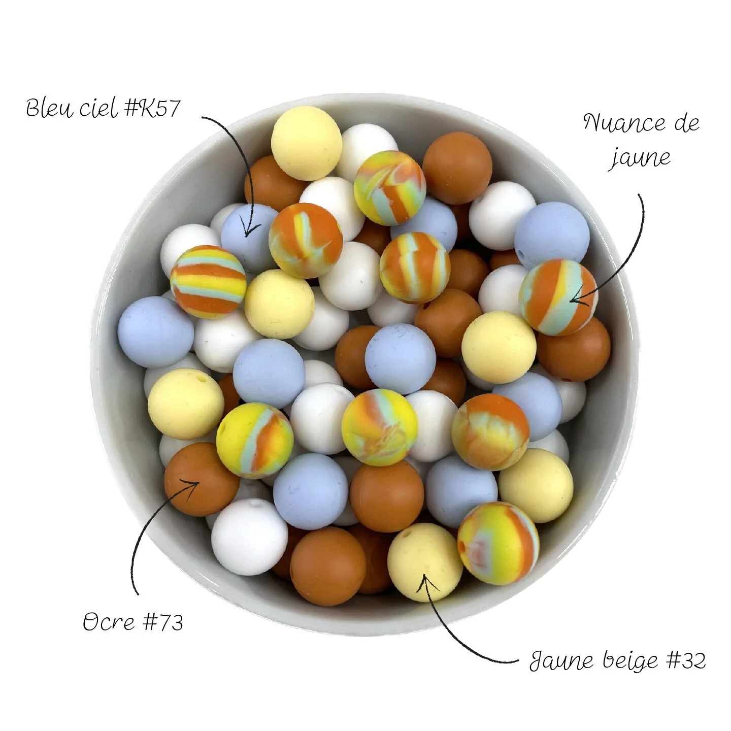 Perle nuance de jaune 12 mm – Image 3