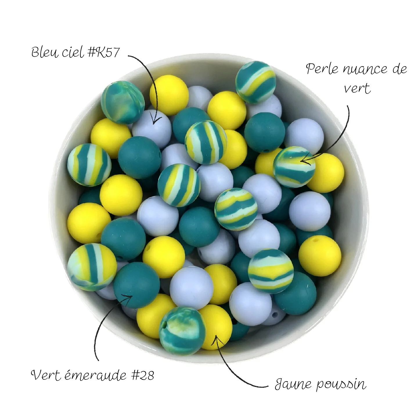 Perle nuance de vert 12 mm – Image 3