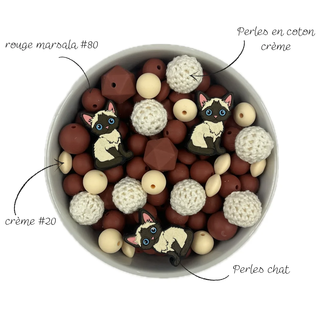 lot de 10 perle chat – Image 2