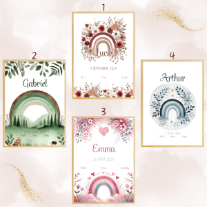 Affiche De Naissance Arc En Ciel