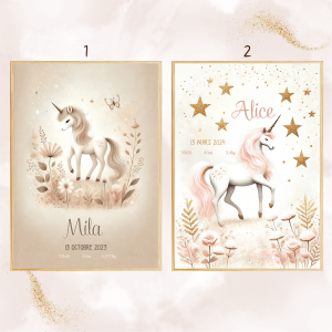 Affiche De Naissance Licorne