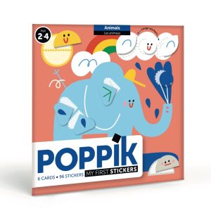 6 cartes + 96 gommettes ANIMAUX (2 ans et +)