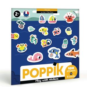 6 cartes + 100 stickers ANIMAUX DE LA MER (2 ans et +)