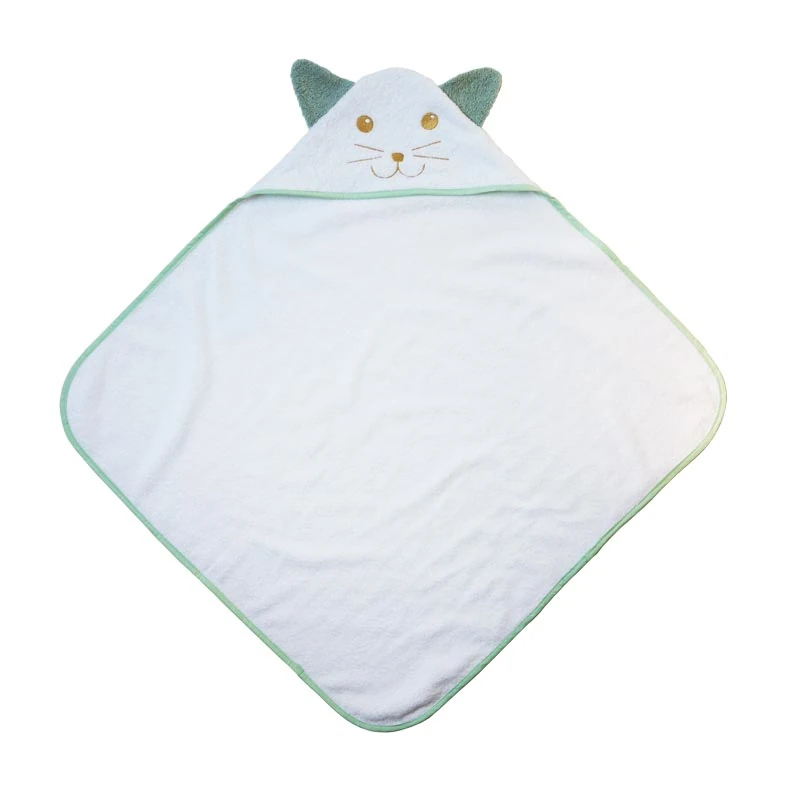 Cape de bain bébé chat mer verte – Image 3