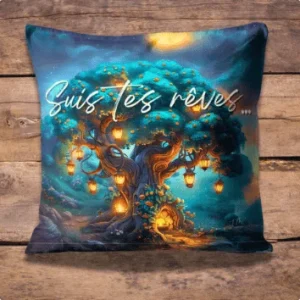 Housse de coussin (face arrière) – Arbre lanternes