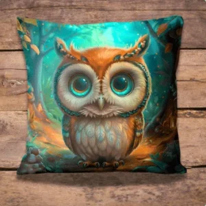 Housse de coussin (face avant) – Hibou