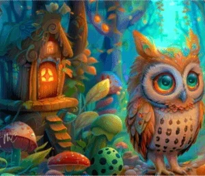 Trousse velours – Hibou