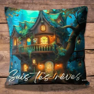 Housse de coussin (face arrière) – Cabane