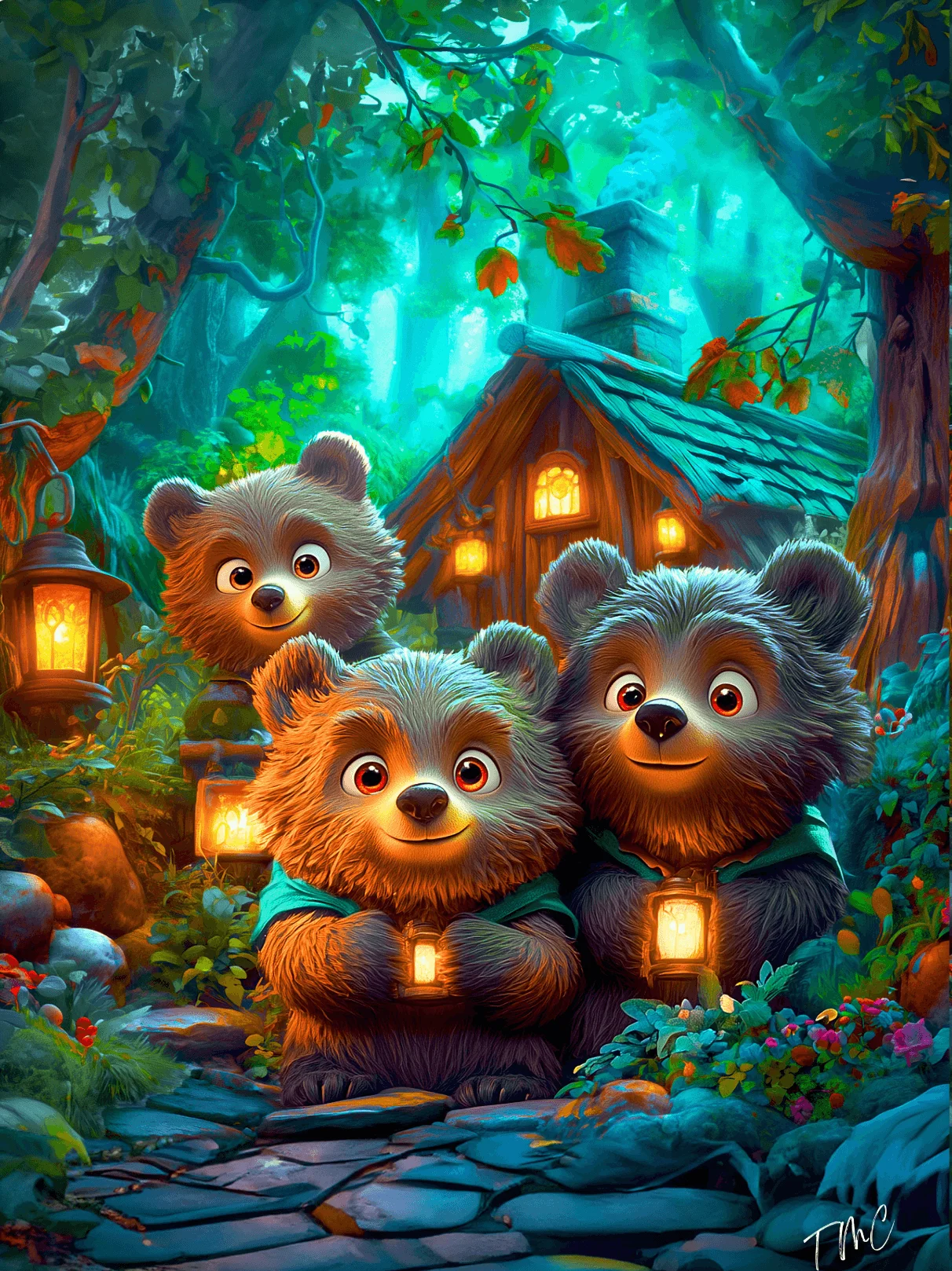 Panneau 75x100cm – Couverture 3 ours