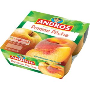 Compote Pomme Pêche Andros 4x 100g