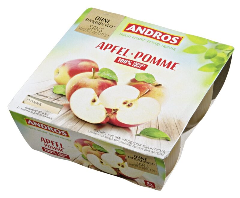 Compote Pomme s/Sucres Andros 4x 100 gr