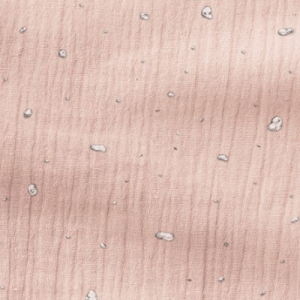 Double gaze Rose à pois et éclats dorés