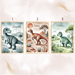 Affiche De Naissance Dinosaure