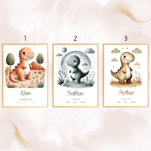 Affiche De Naissance Dinosaure