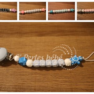 Attache tétine tortue colorée