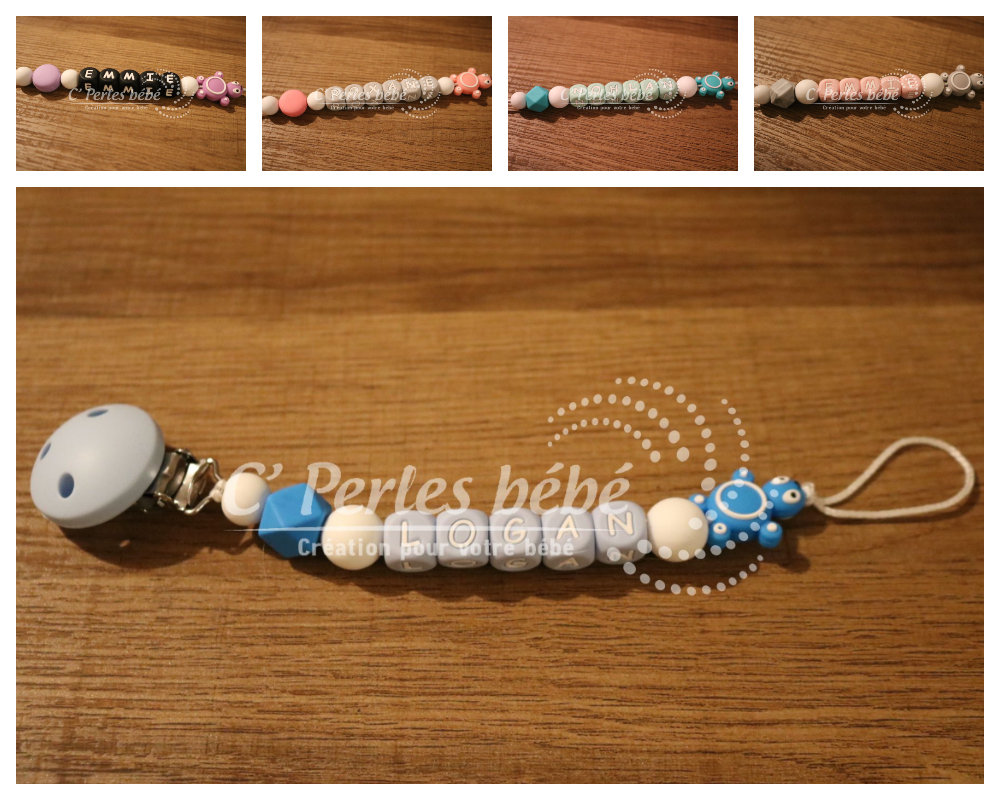 Attache tétine tortue colorée