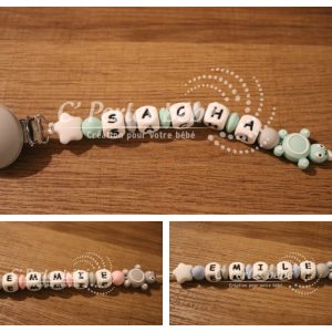 Attache tétine tortue dino