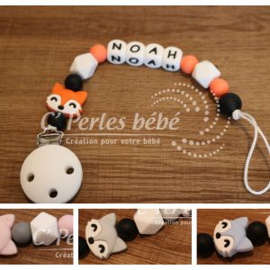 Attache tétine renard