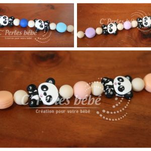 Attache tétine classique panda
