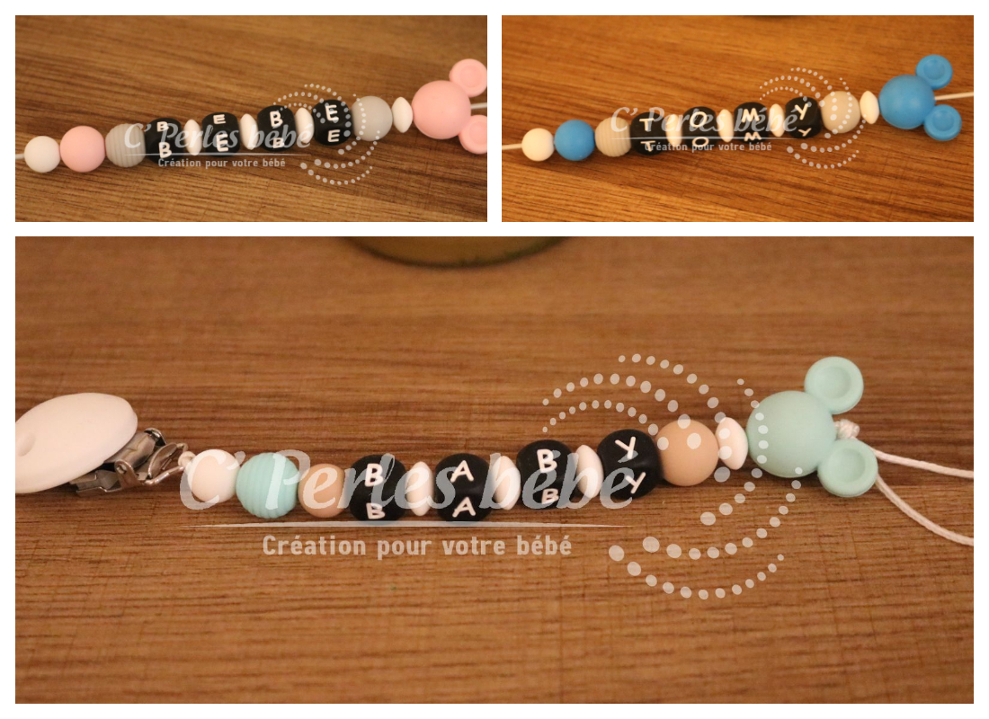 Attache tétine / doudou Mickey Mouse