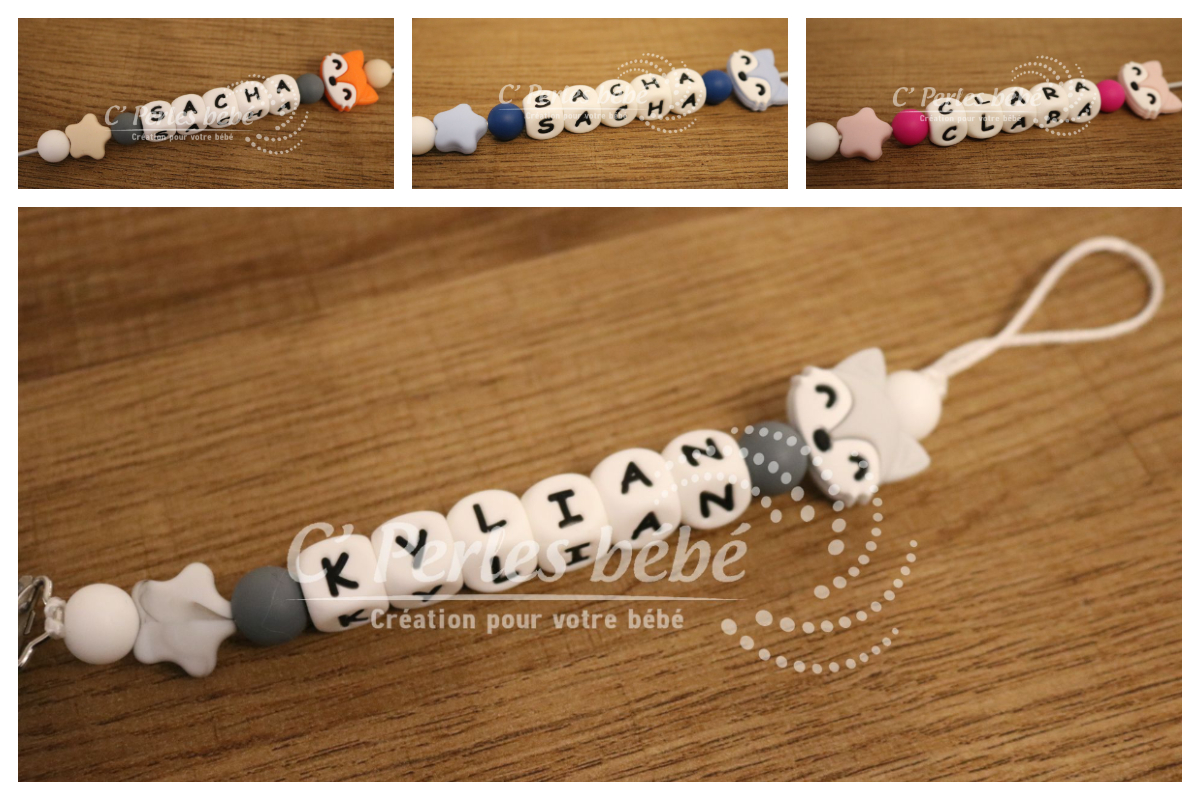 Attache tétine renardeau