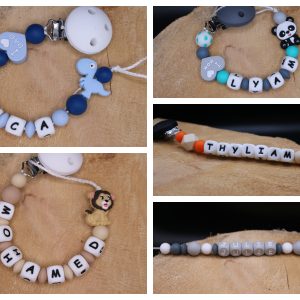 Attache tétine prénom garçon