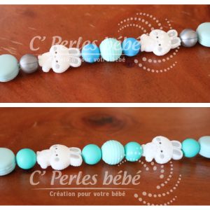 Attache tétine classique lapin