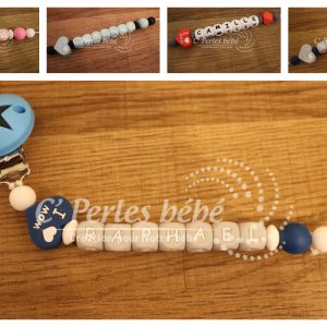 Attache tétine I love Mum/Dad