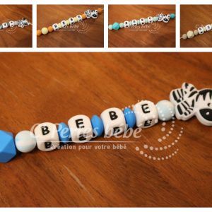 Attache tétine zèbre