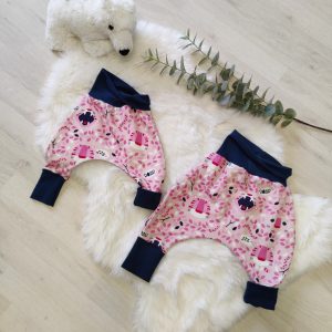 Sarouel Panthère rose / Bleu foncé