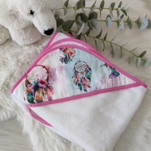 Cape de bain parent bébé – Tissu exclusif colibri
