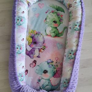 Cocon 0-18 mois Tissu dragon / Minky Lavande