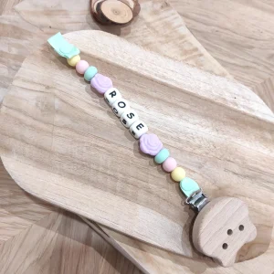 Attache tétine fantaisie vert mint