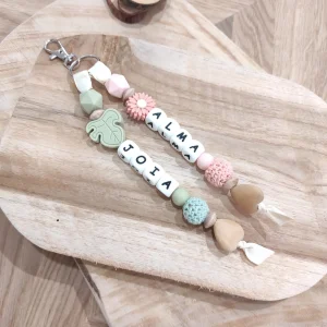 PORTE-CLÉS Fleur et feuille