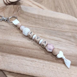 PORTE-CLÉS cœur blanc