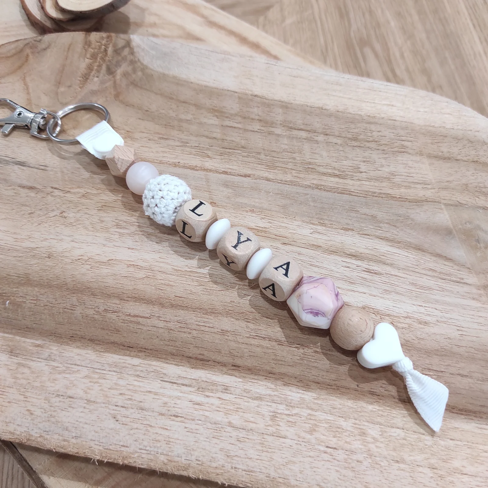 PORTE-CLÉS cœur blanc