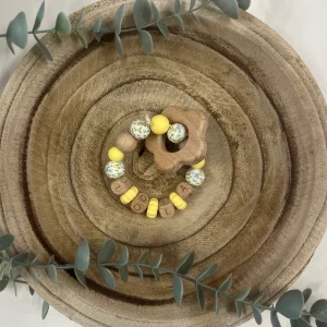 Anneau de dentition fleur des champs et jaune