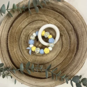 Anneau de dentition fleur des champs et bleu ciel