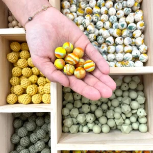 Perle nuance de jaune 12 mm