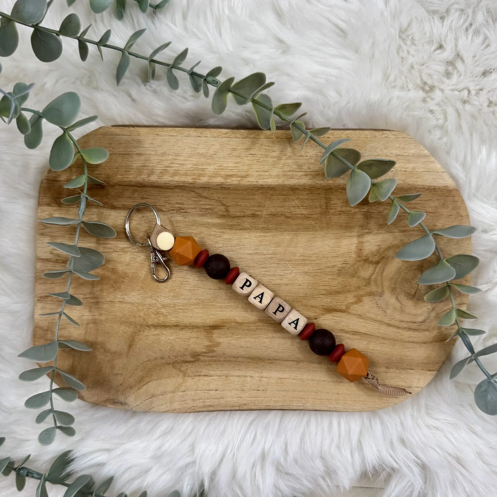 Porte-clés papa ocre / marron