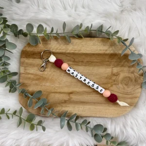 Porte-clé rose et pêche