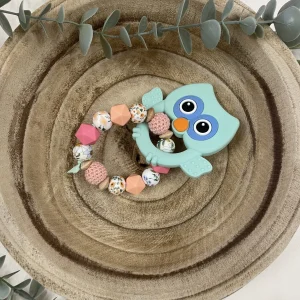 Anneau de dentition rose et pêche