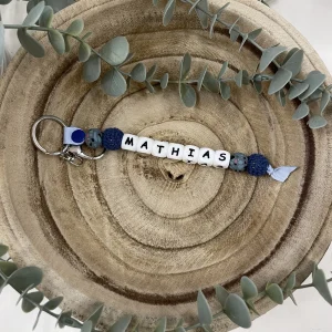 Porte-clé coton bleu marine