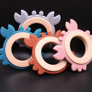 Anneau dentition silicone et bois crabe