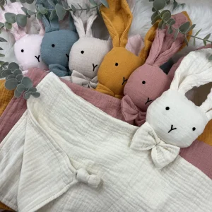 Doudou lapin personnalisés — existe en plusieurs couleurs, Ultra doux et unique