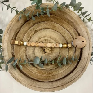 Attache tétine doré