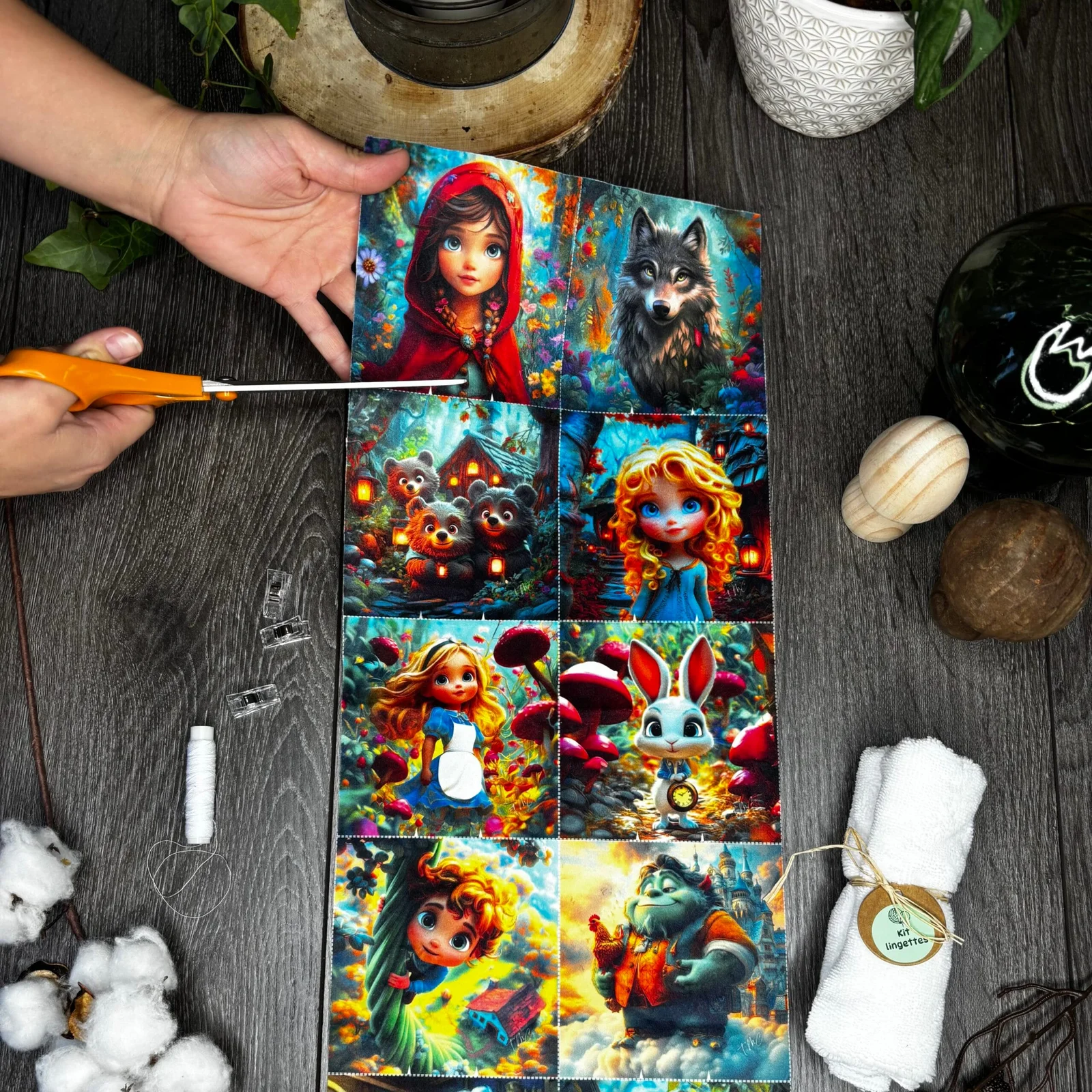 Lingettes lavables – Contes traditionnels – Image 3